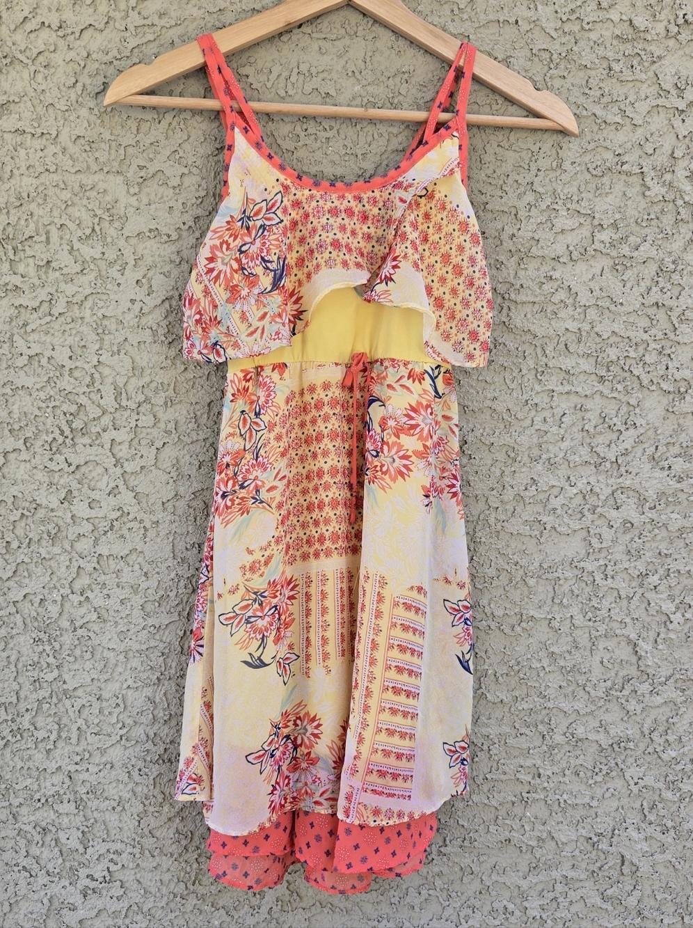 Jona Michelle IGirls' Floral Yellow & Coral Sundress